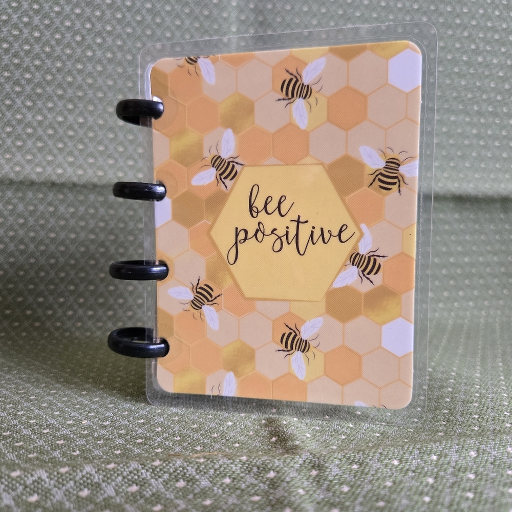 Bee Positive Mini Notebook With A Heart Shaped Spine